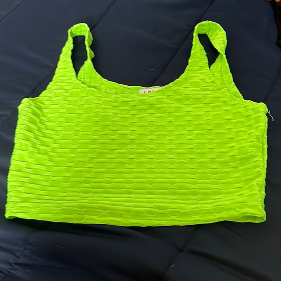 Bright green crop top tank top - Picture 1 of 1